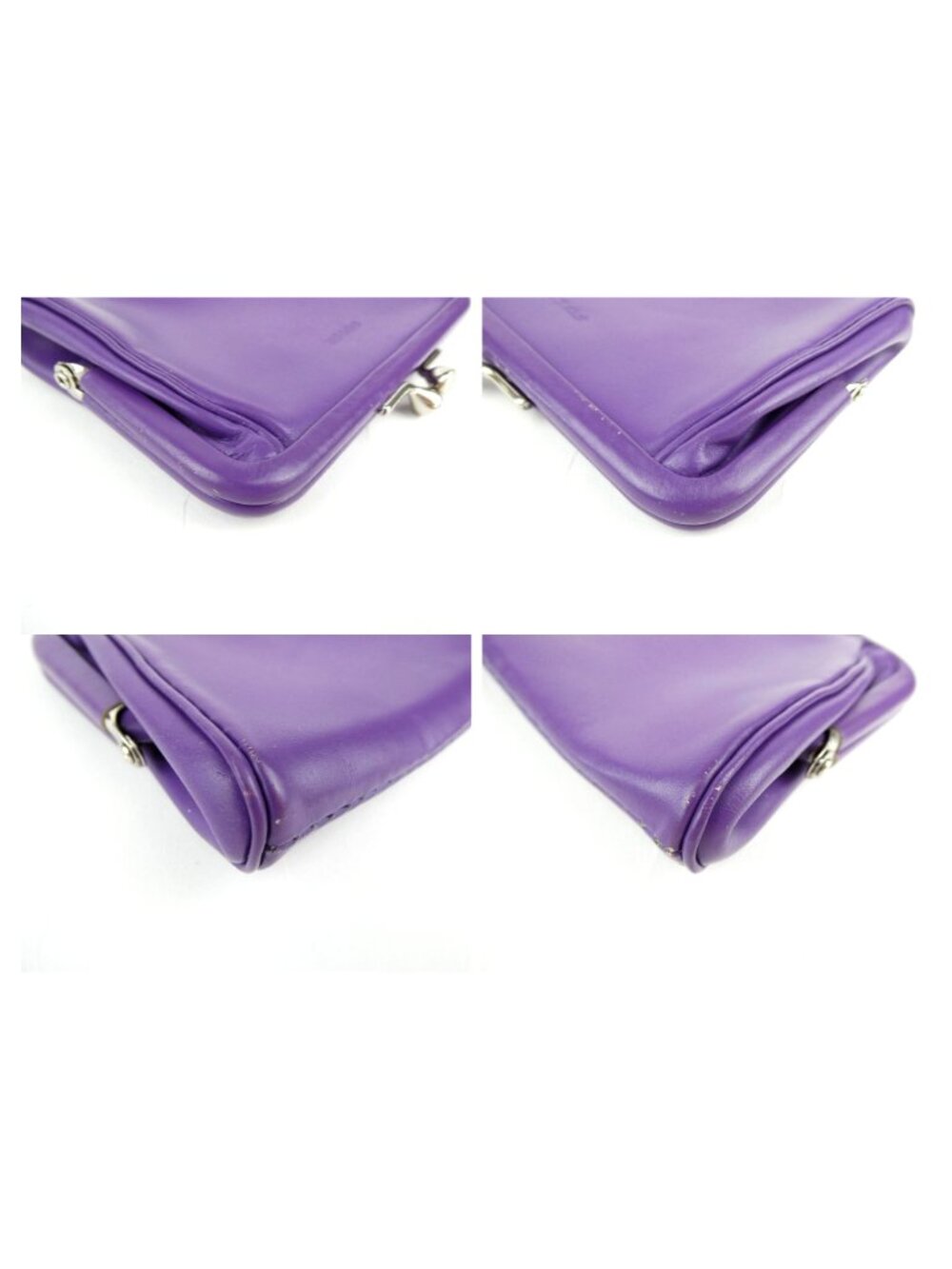 Fossil Purple Leather Kiss Lock Coin Purse - Picture 12 of 14